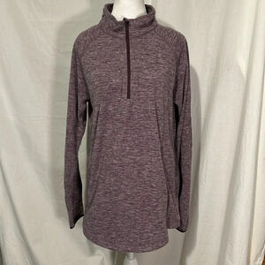 women's heathered purple BCG fleece 1/3 zip pullover size xl